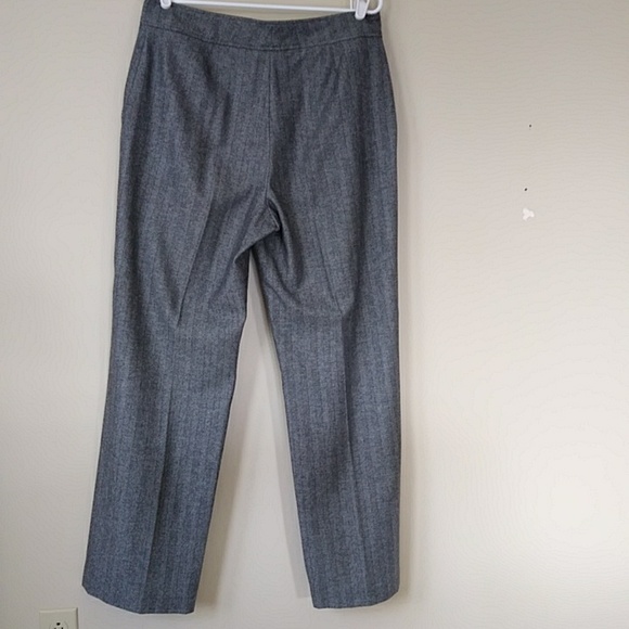 Valerie Stevens Striped Woolmark Blend Trouser Dress Pants 12 Gray Black White - Picture 11 of 16